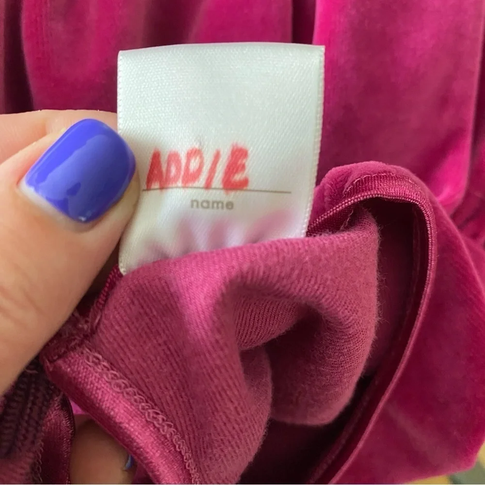 Hanna Andersson Magenta Pink Velvet Long Sleeve Dress